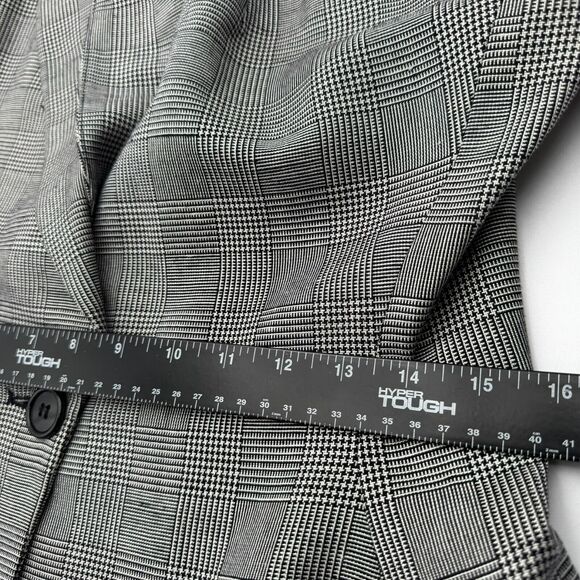 SAVILLE Women's 4 Vintage Black White Houndstooth Plaid Preppy Blazer Skirt Suit - Picture 9 of 16